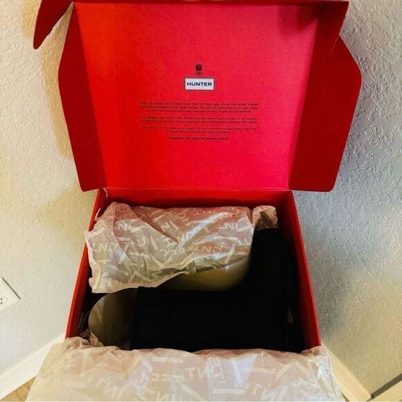 HUNTER Original‎ Short Waterproof Rain Boot, Rubber Black, Size 10, NWT - Picture 13 of 14